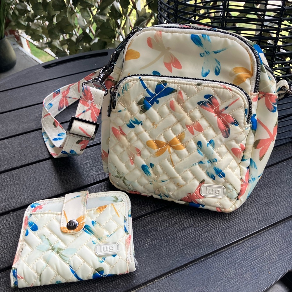 Lug Can Can Crossbody & Minuet in Dragonfly Print (NWOT)
